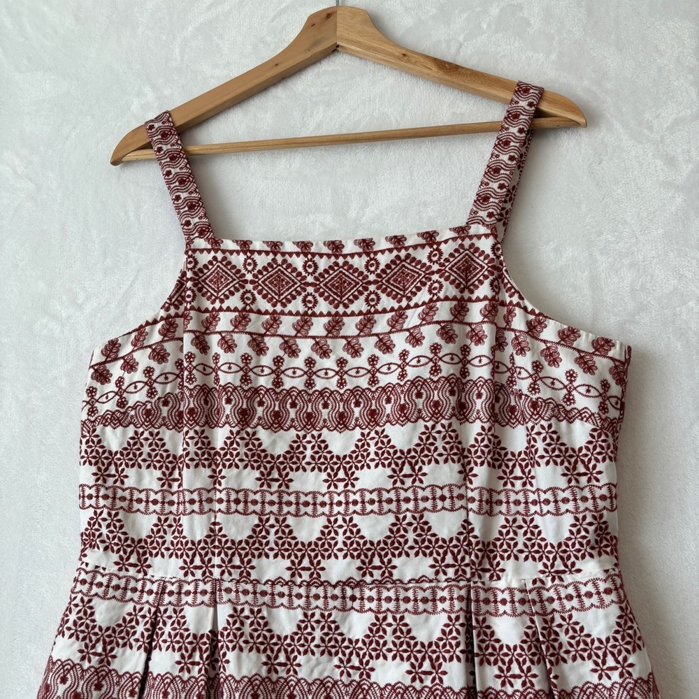 Antonio Melani white brown embroidered Dress size 10 - Picture 2 of 9